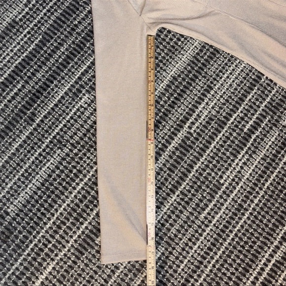 ASTR The Label Bustier‎ Tan Neutral Bodycon Mini Ribbed Dress Sz M Long Sleeve - Picture 11 of 14